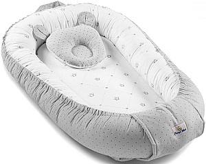 Cuib pentru bebelus PernaMea Buline Gri