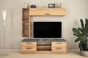 Стенка PS Z-3 (ТВ-1.5 м) 1.8 м Дуб Золотой / Графит Серый