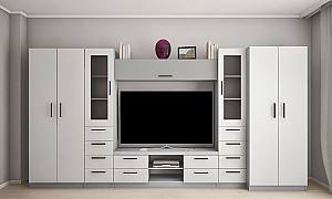 Стенка PS Людмила У Мини (ТВ-1.5 м) 3.9 м Серый / Светло Серый