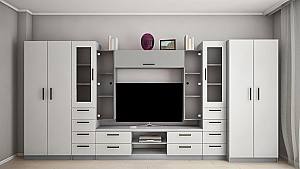 Стенка PS Людмила У (ТВ-1.2 м) 4.2 м Серый / Светло Серый