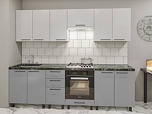 Set mobila bucatarie PS Iulia 2.6 m (seria Y) Gri Deschis / Gri