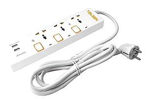 Prelungitor Tolsen 3P+USB 250V 3m (38310)