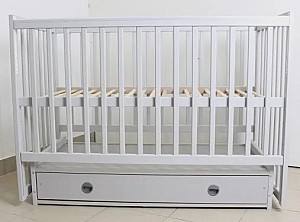 Детская кроватка Kuzea София Серый на маятнике с ящиком