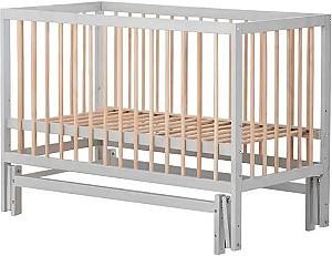 Детская кроватка Kuzea София Серый Натур на маятнике