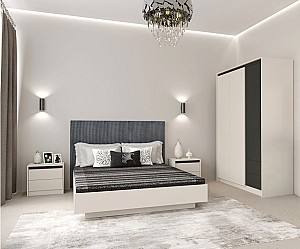 Спальня Yasen Монако №2 (с подъемным механизмом) Кашемир (Бежевый) / Элегантный Серый Софттач