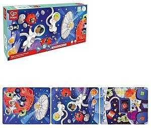 Puzzle Hape 3 în 1 „Aventura în Spațiu” (E1646)