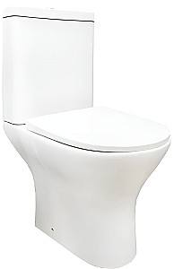 Vas WC Ceramica Blanca T2+Capac Duroplast No-Rim