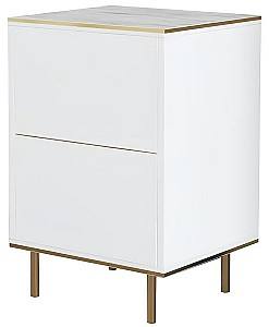 Noptiera Trendy Imaj Marmura alba/Auriu