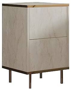 Noptiera Trendy Imaj Travertin/Auriu