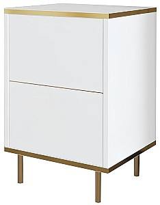 Noptiera Trendy Imaj Alb/Auriu