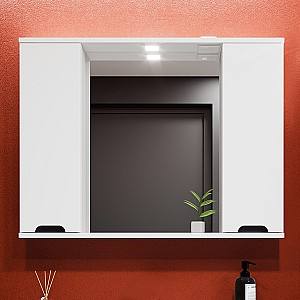 Шкаф в ванную Bayro Etna Duo 100x75 см Белый Мат