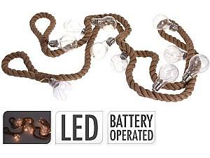 Luminite de Craciun Christmas Ghirlanda Funie LED 10 lampi alb-cald cu baterii