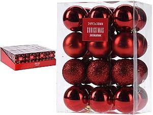 Игрушки для ёлки Christmas Шары 24X30mm красные