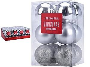 Игрушки для ёлки Christmas Шары 12X60mm серебристый