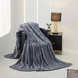 Cuvertura Relaxe Home Striped Fleece 200x230 cm Grey