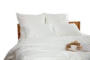 Комплект постельного белья TEP Stripe Satin 200x220 cm Pure White
