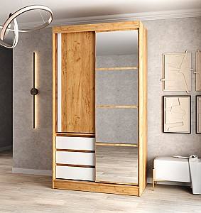 Dulap-cupe ML Mobila Nais 2D 1.2 m Stejar Auriu/Alb