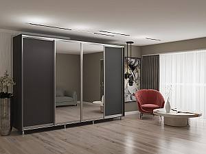 Шкаф-купе My-Style 3.1 x H2.4 м ДСП + Зеркало Антрацит