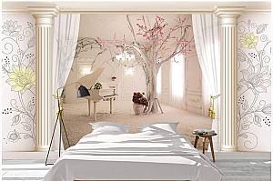 Fototapet 3d Art.Desig Pian și coloane