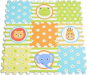 Covoras de joaca copii Moni Puzzle Animals Multicolor