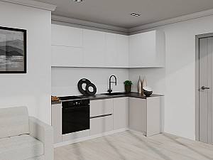 Кухонный гарнитур Bayro Monti Cucine 2.4x1.2 м White Mat / Trend Grey