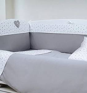 Постельное белье PernaMea Комфорт Звезды Серый (8 предметов)