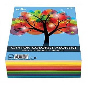 Hirtie colorata imprimanta Ecada A4, 250 file, 160 g/m2, 10 culori, 36162