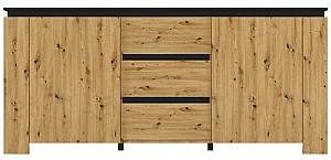 Комод Yasen Tomas KOM2D3S Дуб Артизан / Черный