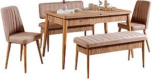 Набор стол и стулья Trendy Vina Атлантическая сосна (Коричневая)/Камень