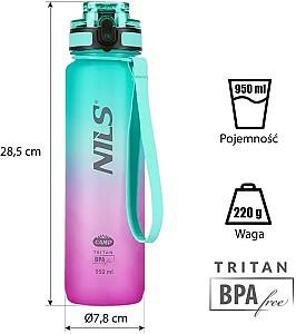 Sticla pentru apa Nils Camp NCD04 GREEN-PINK