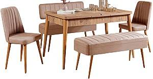 Набор стол и стулья Trendy Vina 0900 Атлантическая сосна (Коричневый)/Камень