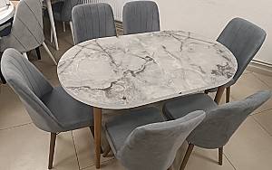 Набор стол и стулья Kelebek ES-1010 (6 стульев)