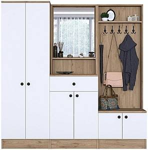 Прихожая Trendy P6 M3 2490 Орех (Коричневый)/Белый