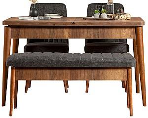 Набор стол и стулья Trendy Vina 1053 Орех (Коричневый)/Антрацит (Серый)