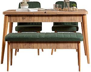 Набор стол и стулья Trendy Vina 1070 Атлантическая сосна (Коричневый)/Зеленый