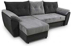 Canapea coltar Aurus Viva 256x150 cm (tick-tac) Negru / Gri