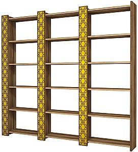 Стеллаж Trendy City 3 Орех (Коричневый)/Желтый