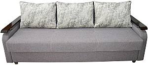 Canapea Viitorul Odihna D (cotiere lemn) Stejar Deschis / Sac Gri