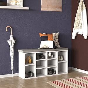 Raft pentru incaltaminte Mobildor Lux Aspect (105x30x48H cm) Alb