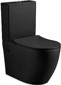 Унитаз South Villa SH-5101MB Rimless 82 Matt Black P-trap 3/6 no-rim BTW Slim UF Duroplast