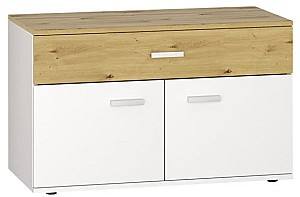 Обувница Sokme Барселона 2Д/1Ш Дуб Артизан / Белый