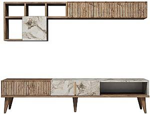 Стенка Trendy Milano Орех (Коричневый)/Белый мрамор