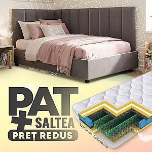 Pat Aurus Luna (stanga) 90x200 + Saltea Salt Confort Clasic 90x200