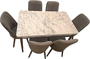 Набор стол и стулья Kelebek ES-1015 (6 стульев)