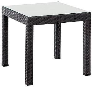 Masa de gradina Modalife Rattan Lux cu sticla Antracite