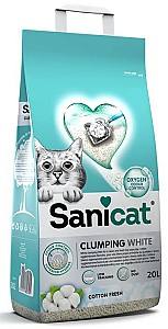 Asternut pentru litiere Sanicat CLUMPING WHITE FRAGRANCE FREE 20L