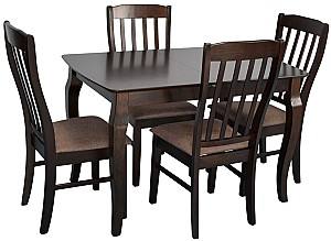 Набор стол и стулья Evelin HV-29V Chocolate + 4 стула Wenyi Chocolate / Ekea12 Dark Brown