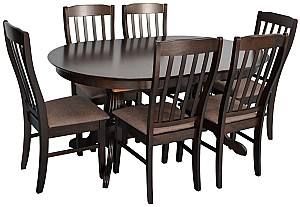 Набор стол и стулья Evelin HV-33V Chocolate + 6 стульев Wenyi Chocolate / Ekea12 Dark Brown