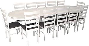 Set de masa si scaune Evelin HV-33V White + 12 scaune Gloria White / NV-10WP Grey