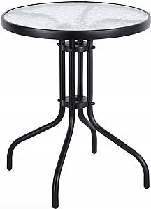 Masa de gradina Sonmez sticlă/metal Ø60 Neagra